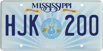 MS license plate HJK200