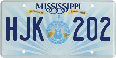 MS license plate HJK202