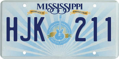 MS license plate HJK211