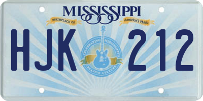 MS license plate HJK212