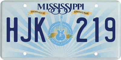 MS license plate HJK219