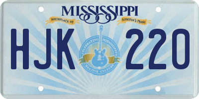 MS license plate HJK220