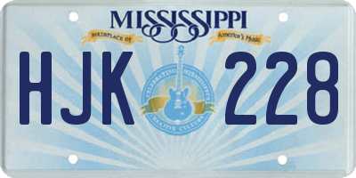 MS license plate HJK228