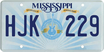 MS license plate HJK229