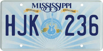 MS license plate HJK236