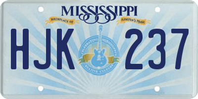 MS license plate HJK237