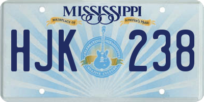 MS license plate HJK238