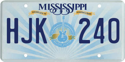 MS license plate HJK240