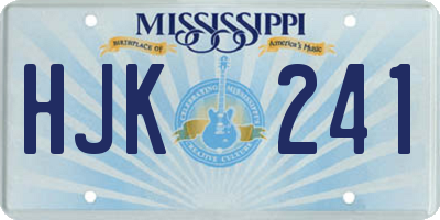 MS license plate HJK241