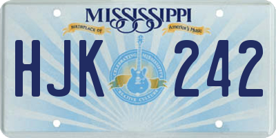 MS license plate HJK242