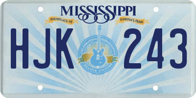 MS license plate HJK243