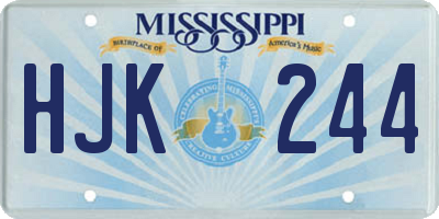 MS license plate HJK244