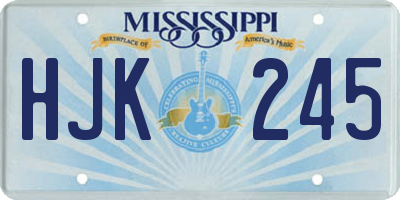 MS license plate HJK245