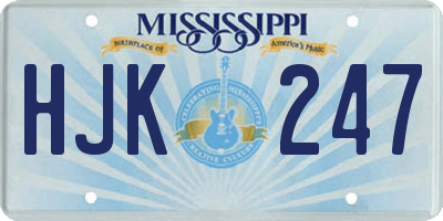 MS license plate HJK247