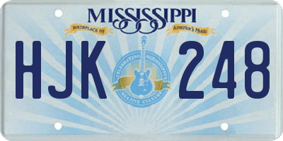 MS license plate HJK248