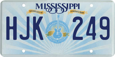 MS license plate HJK249