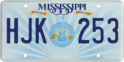 MS license plate HJK253