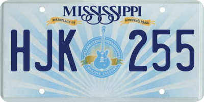 MS license plate HJK255