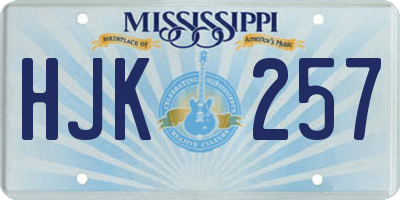 MS license plate HJK257