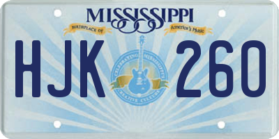 MS license plate HJK260