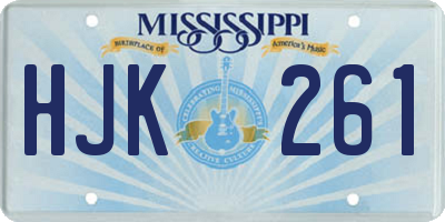 MS license plate HJK261