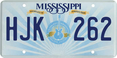 MS license plate HJK262