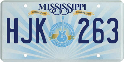 MS license plate HJK263