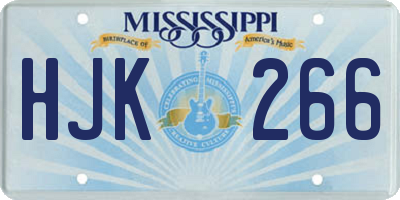 MS license plate HJK266