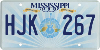 MS license plate HJK267