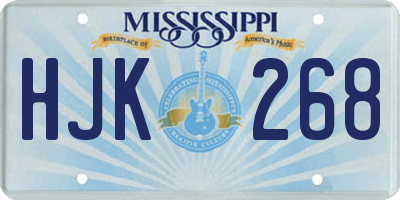 MS license plate HJK268