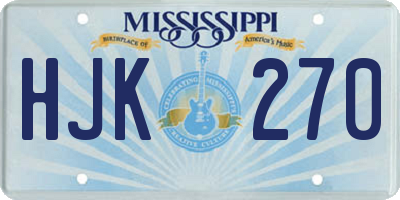 MS license plate HJK270