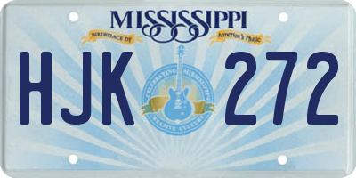 MS license plate HJK272