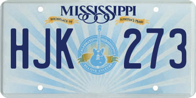 MS license plate HJK273