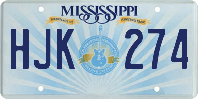 MS license plate HJK274