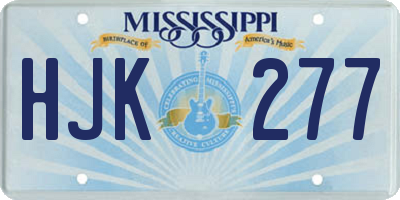 MS license plate HJK277