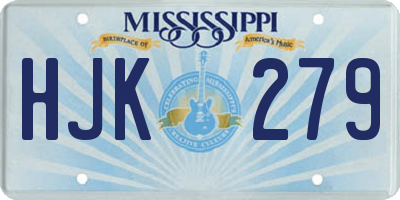 MS license plate HJK279