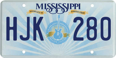 MS license plate HJK280