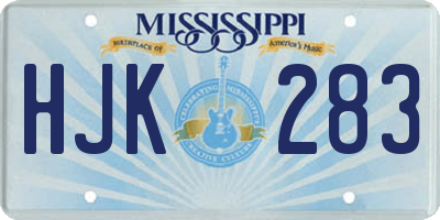 MS license plate HJK283