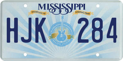 MS license plate HJK284