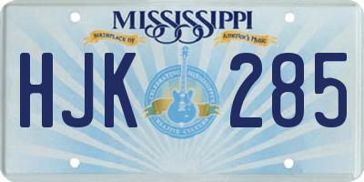 MS license plate HJK285