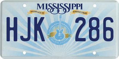 MS license plate HJK286