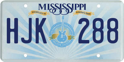 MS license plate HJK288