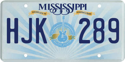 MS license plate HJK289