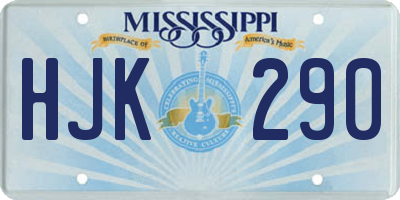 MS license plate HJK290