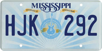 MS license plate HJK292