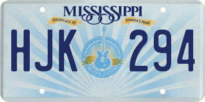 MS license plate HJK294