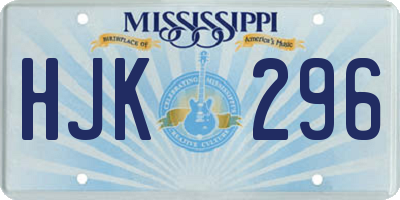 MS license plate HJK296
