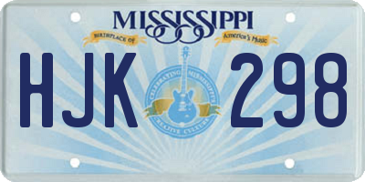 MS license plate HJK298