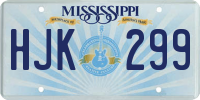 MS license plate HJK299