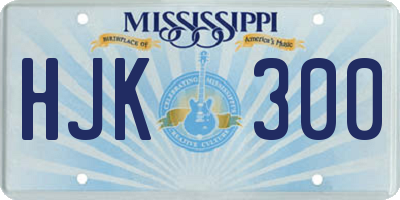 MS license plate HJK300